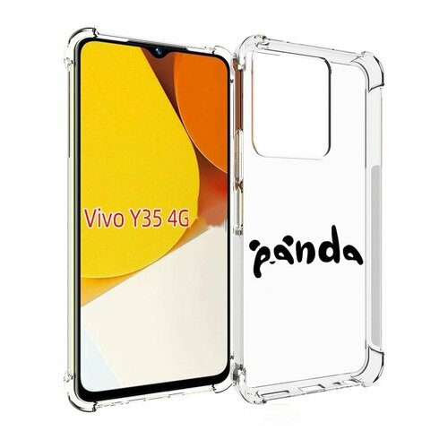 Чехол MyPads панда надпись для Vivo Y35 4G 2022 / Vivo Y22 задняя-панель-накладка-бампер