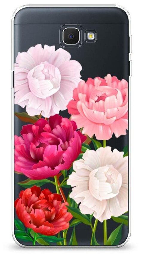 Силиконовый чехол "Большие пионы" на Samsung Galaxy J5 Prime 2016 / Самсунг Галакси Джей 5 Прайм 2016