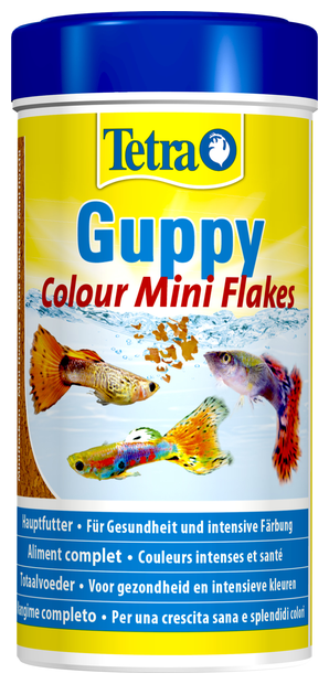Tetra Guppy Colour Mini Flakes корм для гуппи для улучшения окраса, 250 мл - фотография № 3