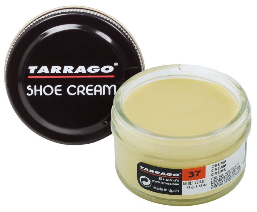 Крем для обуви, всех видов гладких кож, TARRAGO, SHOE Cream, стекло, 50мл., TCT31-037 CREAM (Кремовый) - фотография № 1
