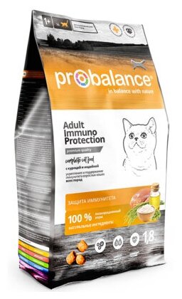 Probalance Сухой корм для кошек укрепление и поддержание иммунитета с курицей и индейкой 32 PB 652 0,4 кг 54840 (10 шт)