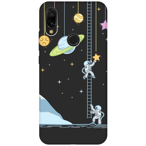 Матовый Soft Touch силиконовый чехол на Xiaomi Redmi 7, Сяоми Редми 7 с 3D принтом Ladder into Space черный матовый soft touch силиконовый чехол на xiaomi redmi 8 сяоми редми 8 с 3d принтом ladder into space черный