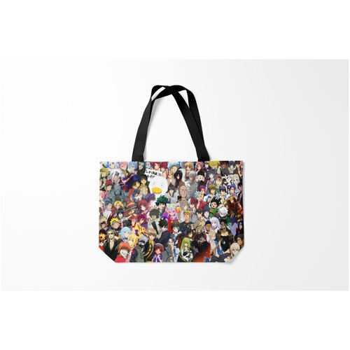 фото Сумка-шоппер / 46х35 см / аниме / one punch man кавалькада персонажей из burnettie