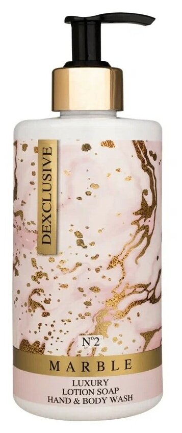 DexClusive Мыло жидкое Marble Luxury Lotion Soap Hand & Body Wash №2 парфюм, 400 мл, 400 г