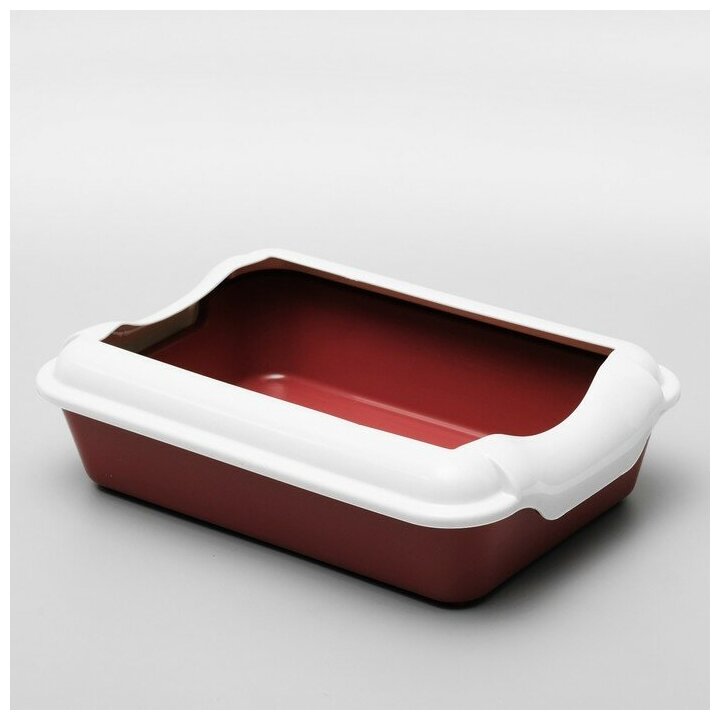 Пижон Туалет с бортом "Бэлла", 37 х 27 х 11,5 см, красный/темно-красный - фотография № 1