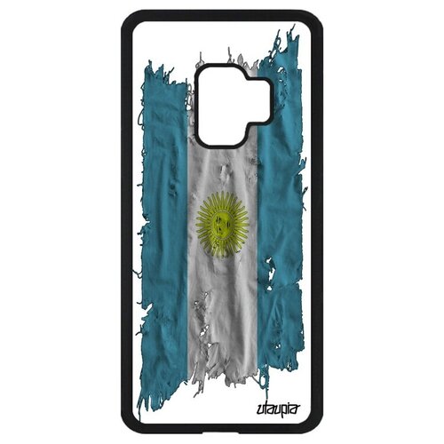 фото Чехол на мобильный // samsung galaxy s9 // "флаг аргентины на ткани" дизайн стиль, utaupia, белый