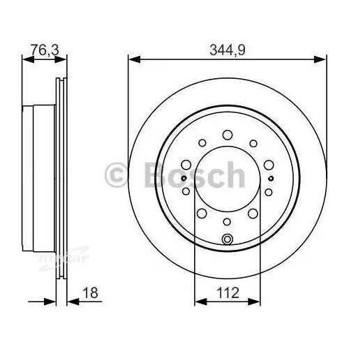 фото Bosch 0986479r32 0 986 479 r32_диск тормозной задний\ toyota land cruiser 200 4.7/4.5d 07, lexus lx 5.7 08