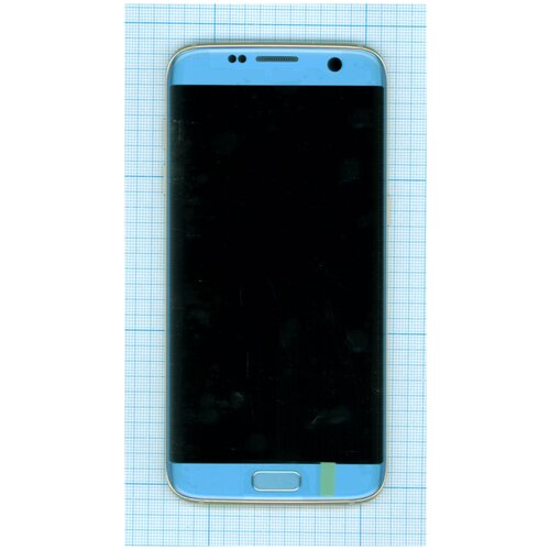 Модуль (матрица + тачскрин) для Samsung Galaxy S7 Edge SM-G935FD голубой с рамкой
