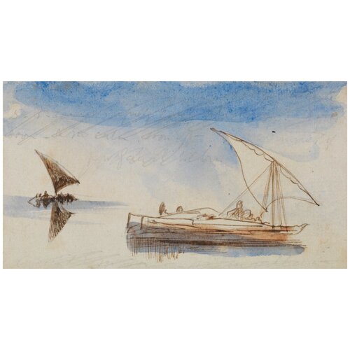 фото Репродукция на холсте лодки на ниле №1 лир эдвард 55см. x 30см. твой постер