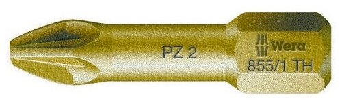 Бита торсионная WERA 855/1 TH PZ, сверхтвёрдая, 1/4" C6.3, PZ 3 x 25 мм, WE-056925