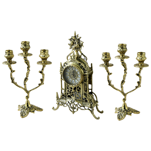 фото Каминные часы с канделябрами жарден ksva-bp-15046 bello de bronze