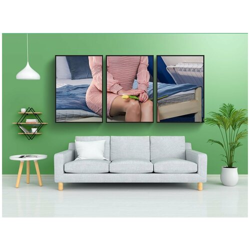 фото Набор модулных постеров для интерьера "женщина, мода, модель" 60x90 см. в тубусе, без рамки lotsprints