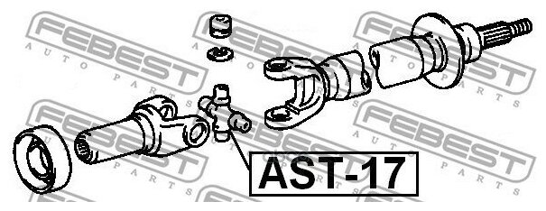 FEBEST ast-17 (0437130020 / 0437130021 / 0437130030) крестовина карданного вала 29x49 (Toyota (Тойота) Land Cruiser (Ленд Крузер) 100 hdj101 / uzj100 1998-2007) febest