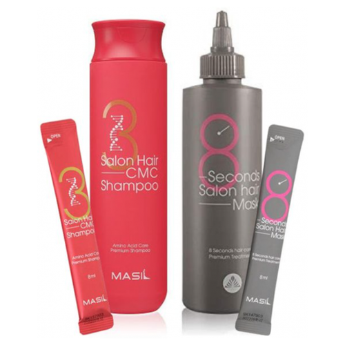 фото Набор шампунь+маска для волос masil 38 set (shampoo 300ml+8ml+ mask 200ml+8ml),