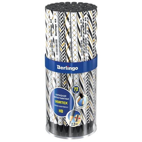 фото Berlingo набор чернографитных карандашей vortex 72 шт (bp01102)