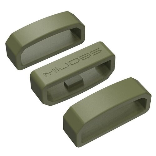 Силиконовый тренчик (шлевка) для ремешка смарт-часов шириной 22 мм. (3 шт), черный