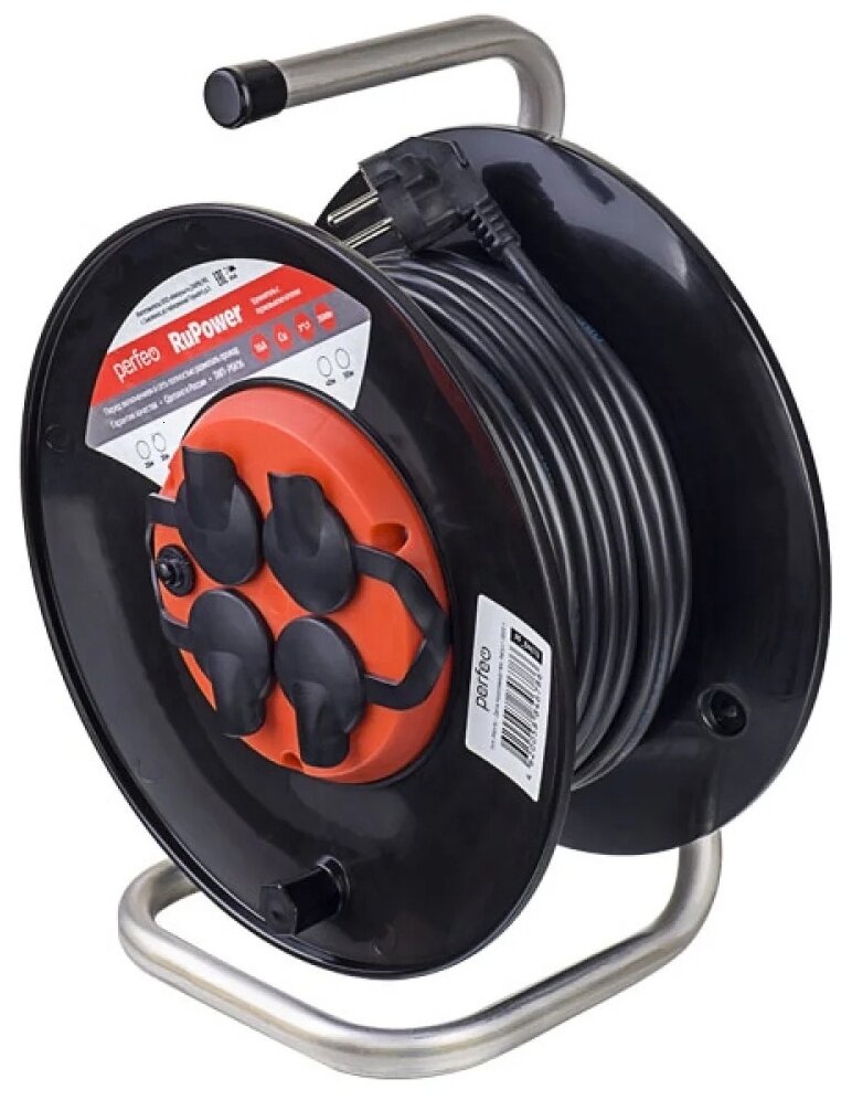 фото Удлинитель на катушке Perfeo RuPower PF_B4677, с/з, 16А / 3500 Вт