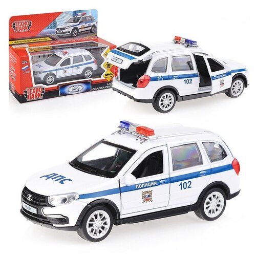 Купить Машина металл. Lada Granta Cross 2019 Полиция 12см, (белый) в коробке, ТЕХНОПАРК