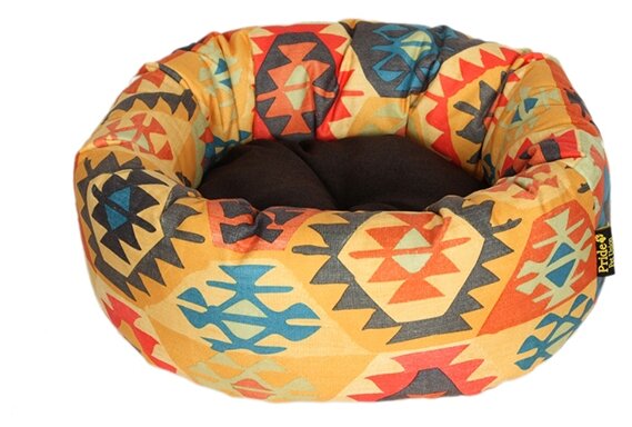 Лежак для собак и кошек PRIDE Мехико 53х53х20 см 53 см 53 см круглая желтый 20 см