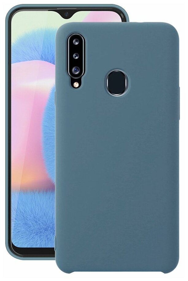 Чехол Deppa Liquid Silicone Case для Samsung Galaxy A20S (2019) синий