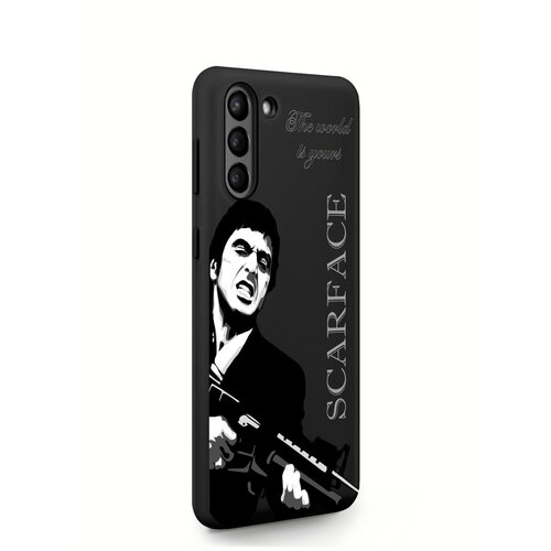 Черный силиконовый чехол MustHaveCase для Samsung Galaxy S21+ Scarface Tony Montana/ Лицо со шрамом для Самсунг Галакси С21+ Противоударный