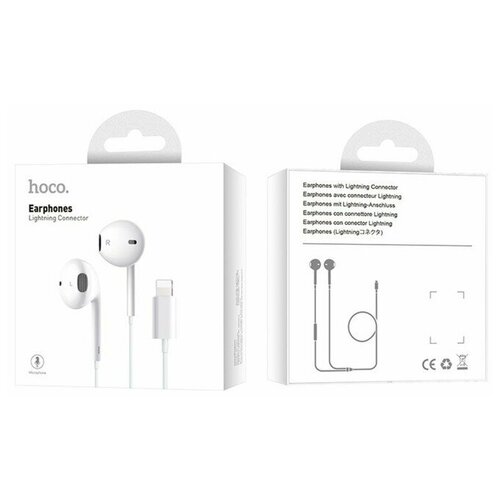 Hoco Наушники Hoco L9 проводные вкладыши микрофон Lightning 12 м белые 297000₽