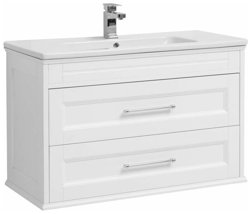 фото Тумба с раковиной Aquanet Бостон М 100 белый