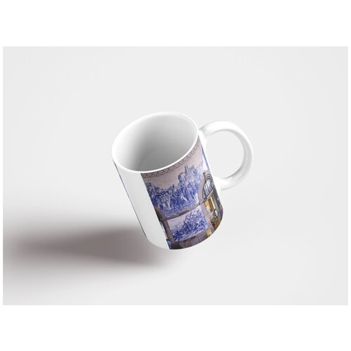 фото Кружка "плитка, стена, декоративная плитка 320 мл. белая lotsprints