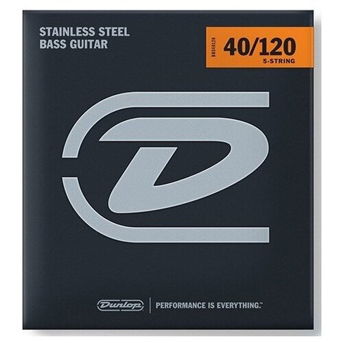 Dunlop Stainless Steel DBS40120T струны для 5 струнной бас-гитары, 40-120 orphee vx 120 040 100 струны для бас гитары