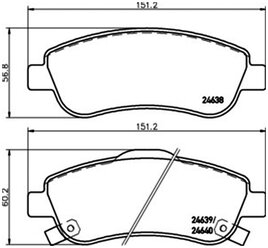 Дисковые тормозные колодки передние NISSHINBO NP-8012 для Honda CR-V (4 шт.)