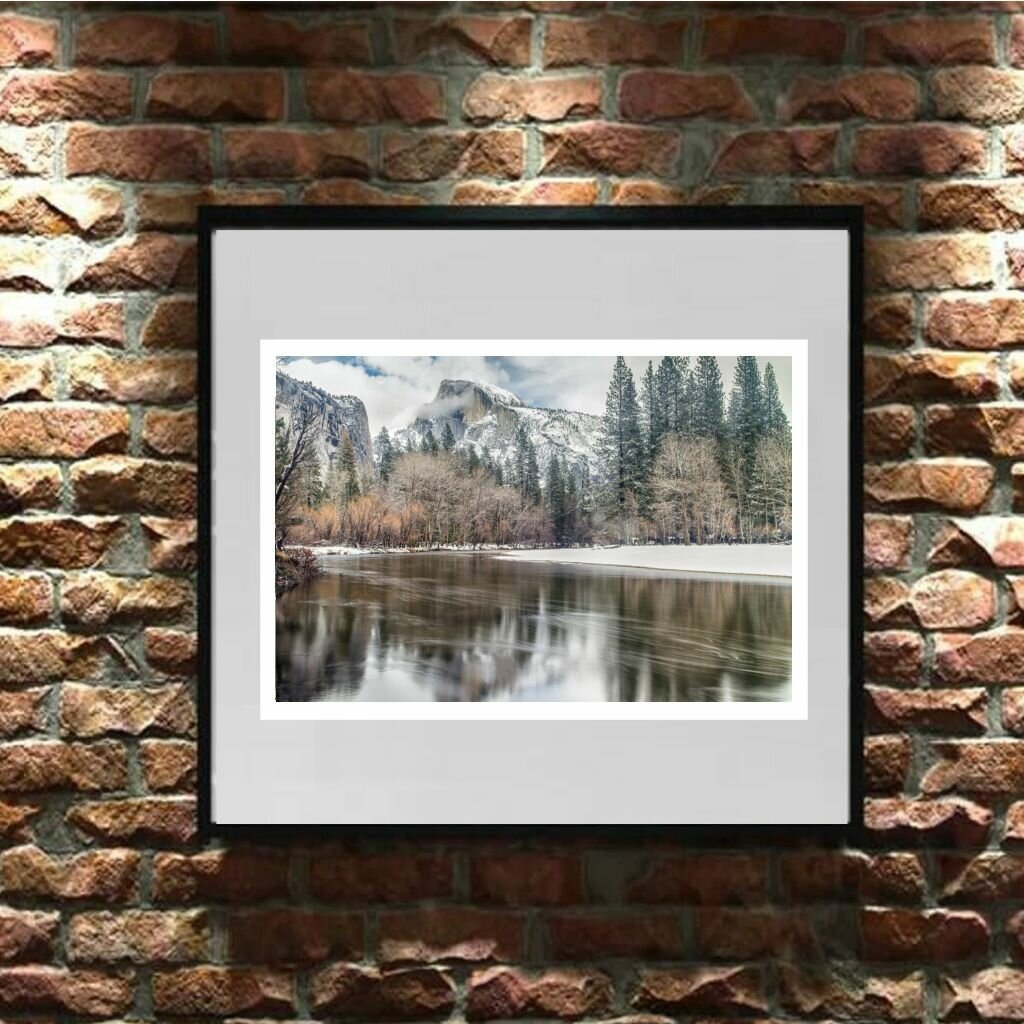 Постер "Река, горы, зима, природа" для интерьера А4