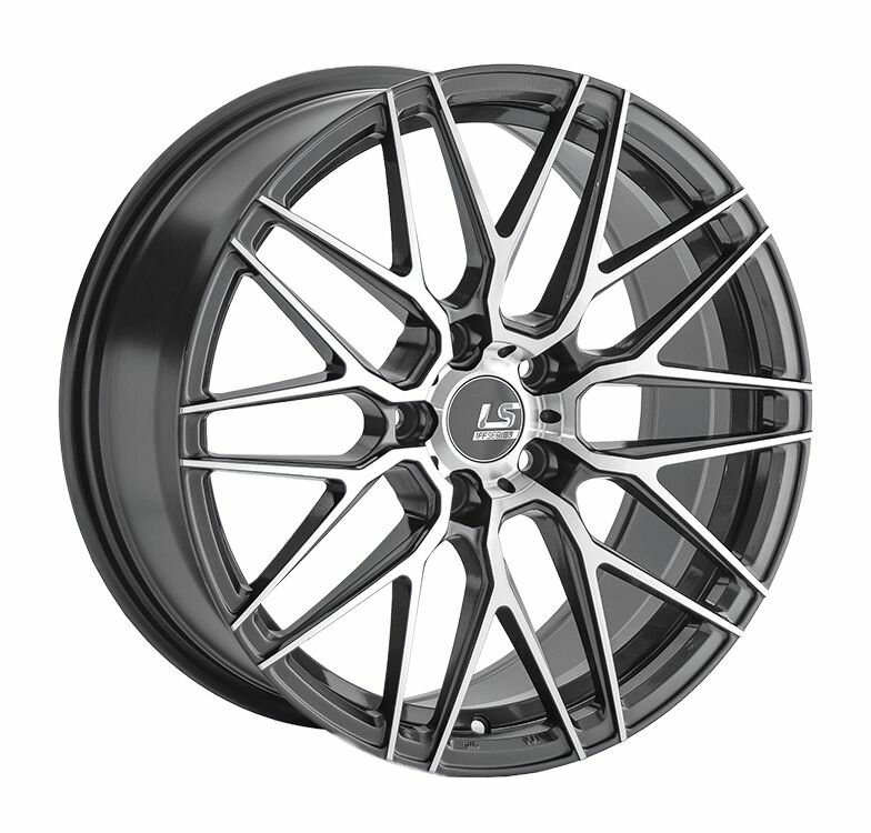 Колесный диск LS Flow Forming LS RC13 18x8" PCD5x112 ET40 D66,6 темно-серый глянцевый с полированными лучами