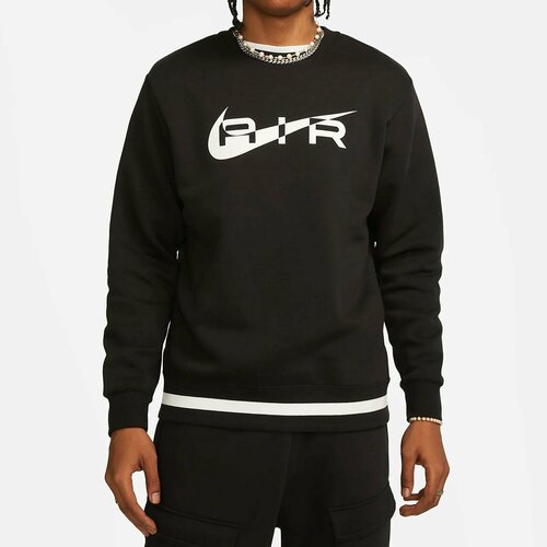 толстовка nike sleeves pocket crew neck sweatshirt черный Свитшот NIKE, размер M, черный