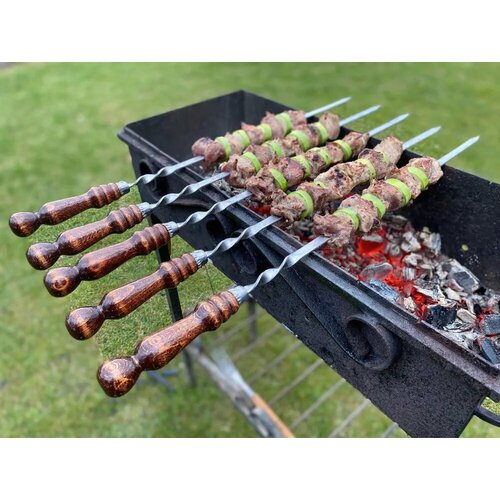 Шампура для мангала с деревянной ручкой набор 8 шт 50 см 1439₽