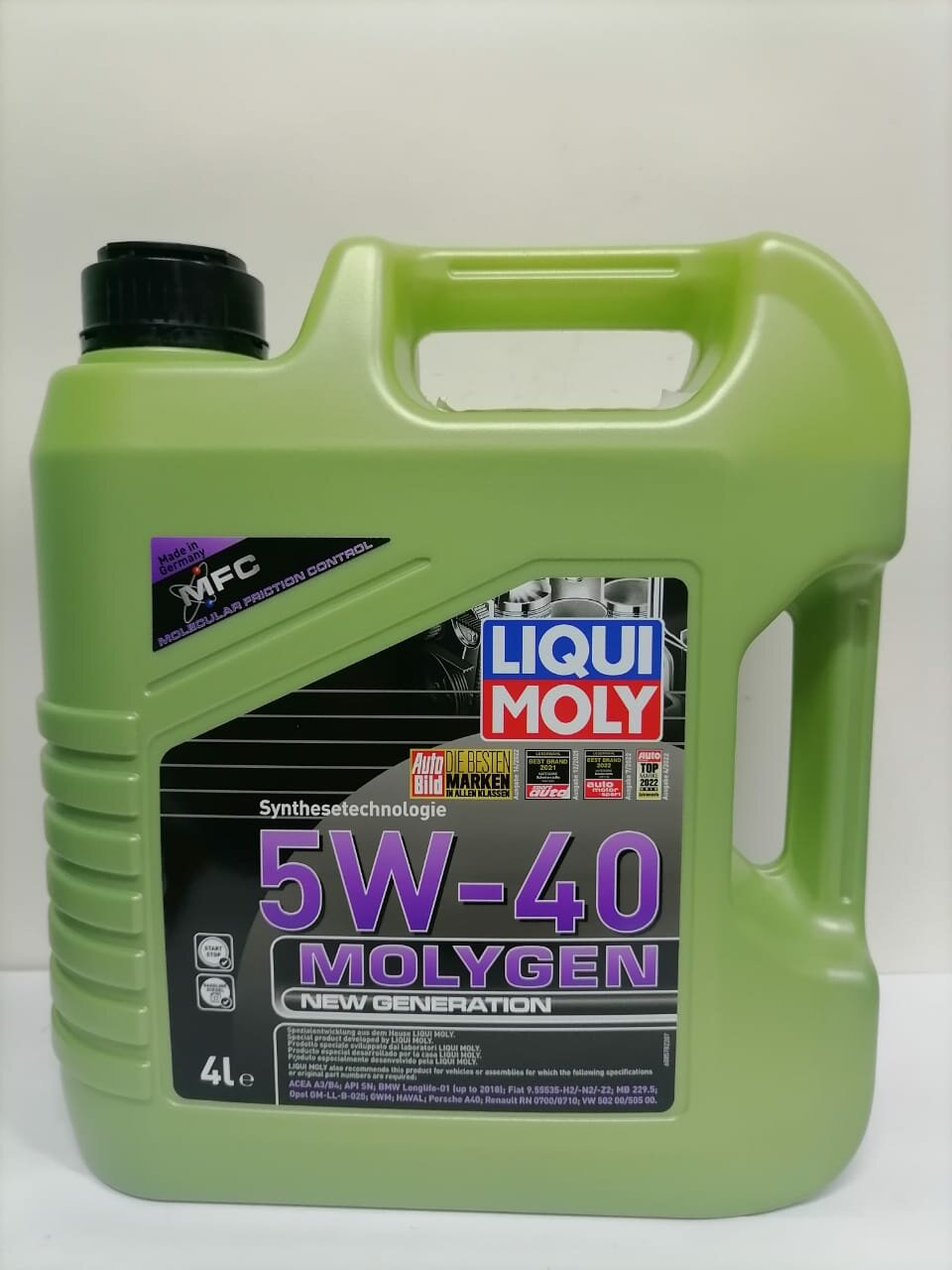 Моторное масло LIQUI MOLY SAE 5W40 Molygen New Generation 4 л, артикул 8578