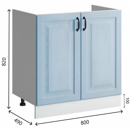 Шкаф кухонный напольный 80 см. для мойки, МДФ Лазурное дерево