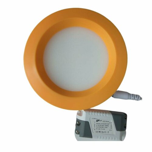 Светильник встраиваемый LED 6Вт D-140мм, оранжевый