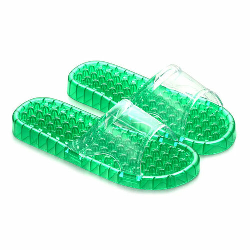Гелевые массажные тапочки зелёные. Размер L (39-40)