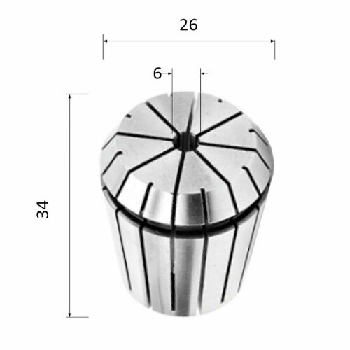 Цанга ER25-6-AA, 6 мм (биение 0.005) высокоточная прецизионная