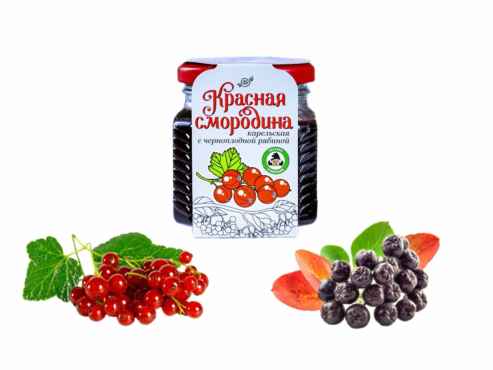 Натуральное варенье Красная смородина карельская с черноплодной рябиной, 250г