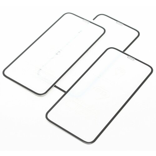 Защитное стекло с рамкой 3D, олеофобное покрытие, для iPhone Xr/11 Черное. Комплект 3 шт. защитное стекло для смартфона 3d vlp для iphone se2020 олеофобное с черной рамкой