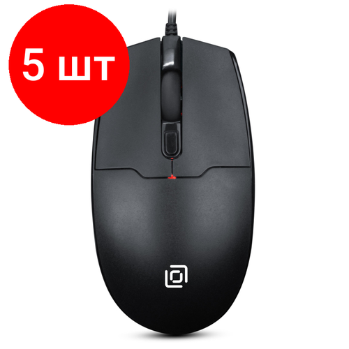 Комплект 5 штук Мышь компьютерная Oklick 147M V2 USB черный оптич 2000dpi4but 1580834 366600₽