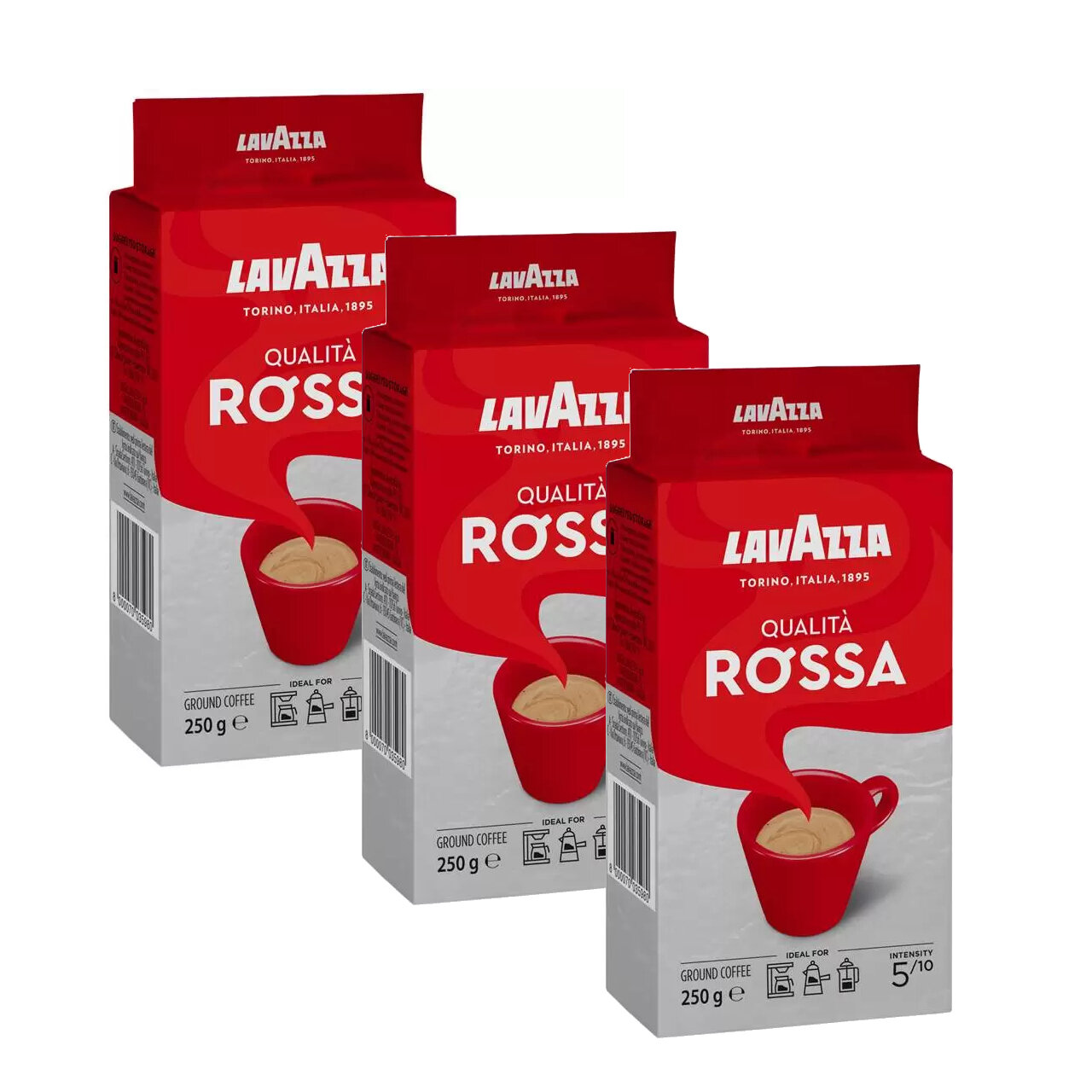 Кофе молотый LavAzza Qualita Rossa, 250 г в/у (Лавацца) х 3 шт