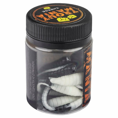 Trixbait Приманка силиконовая (мягкая) TRIXBAIT FAT WORM CHEESE (TBFW3-201 / 3" / 201 Black&White)