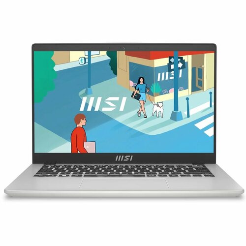 Ноутбук MSI Modern 14 Core i7-1355U 14 FHD (1920*1080), 60Hz IPS Onboard DDR4 16GB Iris Xe Graphics 512GB SSD 3 cell (39.3Whr) 1.6kg backlight (White) Win11 Pro 1y Urban Silver, KB Eng/ Rus (9S7-14J111-1089)