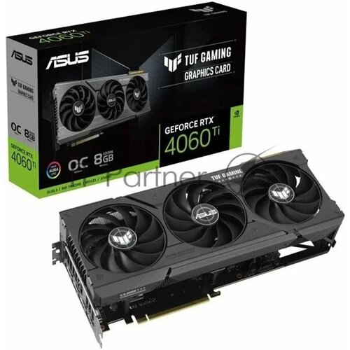 Видеокарта Asus TUF-RTX4060TI-O8G-GAMING PCI-E 40 RTX4060TI 8192Mb 128 GDDR6 252018000 HDMIx1 DPx 7436700₽