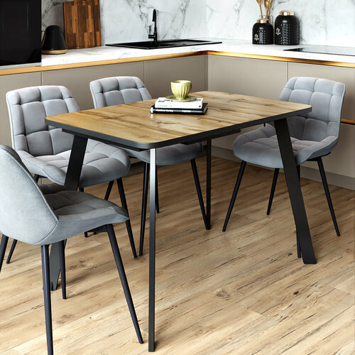 Стол обеденный Lersoco, раздвижной, дуб вотан, 110(145)х70х75 см