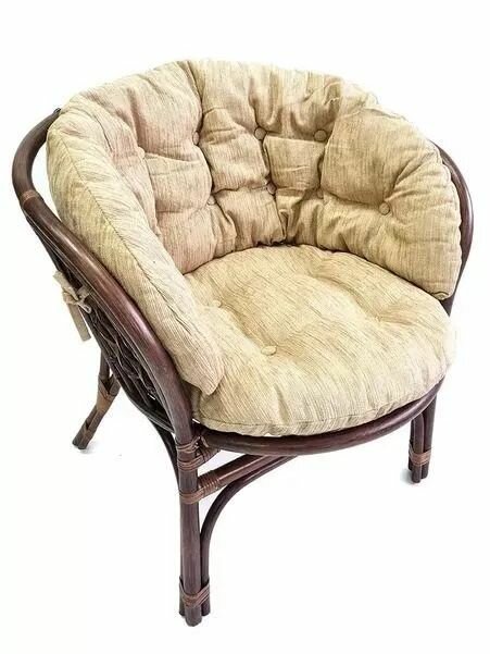 Кресло садовое с подушкой, натуральный ротанг