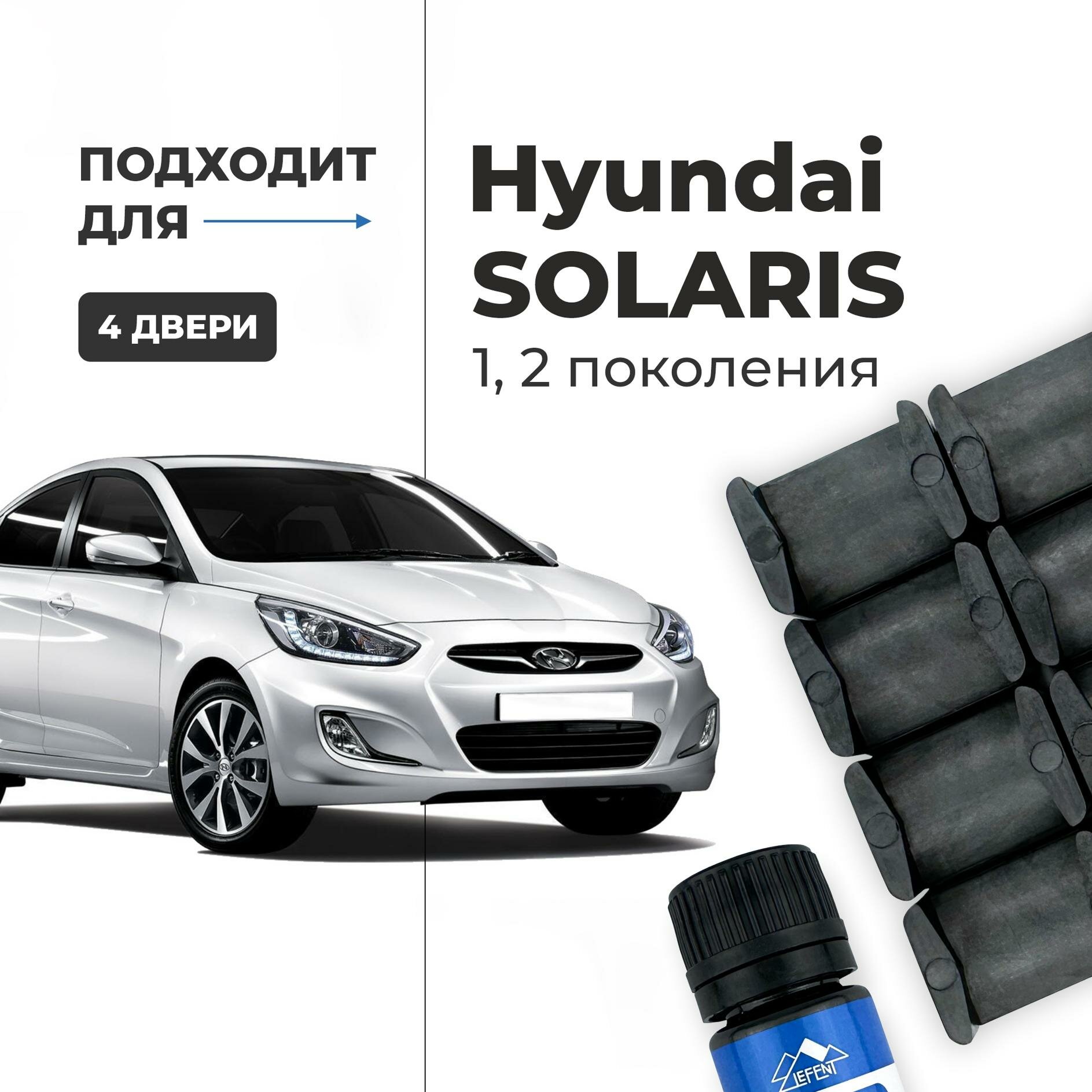 фото Ремкомплект ограничителей на 4 двери Hyundai SOLARIS (I-II) 1, 2 поколения, Кузова RB, HCR - 2011-2020. Комплект ремонта фиксаторов (сухарей)
