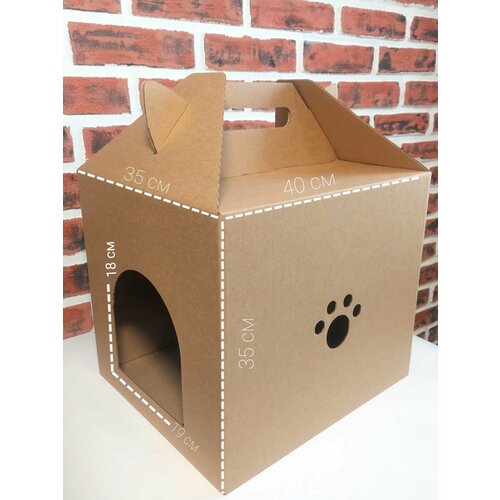 Домик для кошки картонный лежанка 400₽
